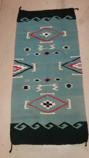Hand Loomed Woven Wool Navajo Rug