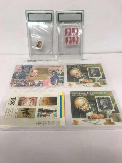 Collection of Commemorative Stamps Chile US 3 Units