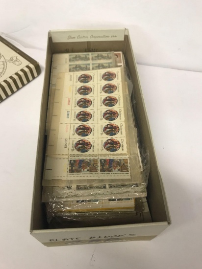 Box Full of Large Blocks of Stamps