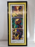 Jazz Feast Totem New Orleans 1994 Framed Art Signed 330/500 40in Tall 19in Wide