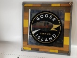 Goose Island Bar Co. Framed Glass Bar Sign 21in Tall 2ft Wide