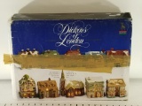 Dickens of London 10 units of Porcelain Collectible Hand Painted Miniature Houses 5in Tall 5in wide