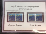 1991 District of Columbia Bicentennial Error Stamp - 1996 Mountain Imperforate Error Stamp