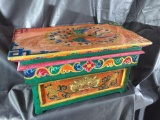 Small Asian Styled Fold-able Painted Wood Stand