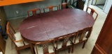 Cherry Chinese Chippendale Heavily Carved Dinning Room set w Chairs-13 Piece's