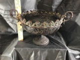 Metal Decorative Handled Fruit Bowl