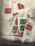 Box of Vintage Stamps and Minerals