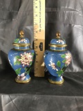 Pair of Cloisonne Ginger Jars 2 Units