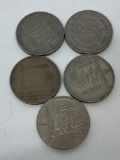 5 Mexico 200 Peso Coins - 175th Anniversary of Independence