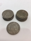 9 Mexico Cinco Peso Coins