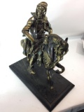 Large Brass Arabian Themed Horse Riding Statue - 22 inches Tall - Weighs 70.9 pounds
