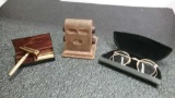 Three Early 20th Century Vintage Items; Spectacles, Bakelite Desk Calendar, Gentleman's Razor