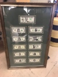 Framed Souvenir Bills Presidents Funny