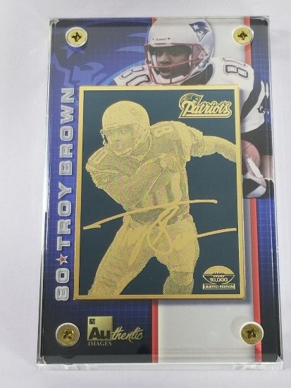 2002 NFL 24K Gold Metal Collectible Troy Brown Limited Edition