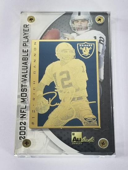 2002 NFL MVP Rich Gannon 24K Gold Metal Collectible Limited Edition