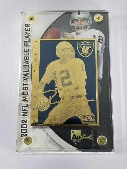 2002 NFL MVP Rich Gannon 24K Gold Metal Collectible Limited Edition