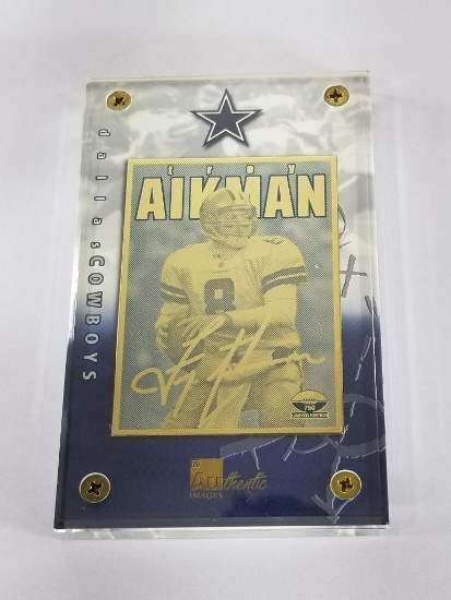 1998 NFL Dallas Cowboys Troy Aikman 24K Gold Metal Collectible Card Limited Edition