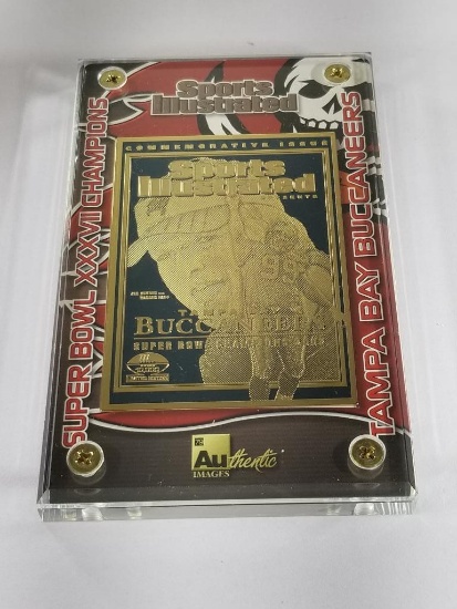 NFL Tampa Bay 2002 Super Bowl 24K Gold Metal Commemorative Card Limited Edition