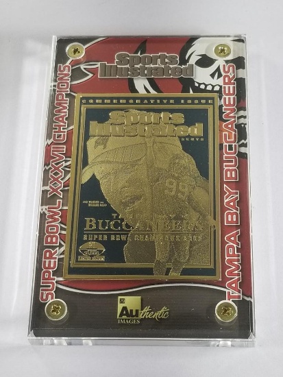 NFL Tampa Bay 2002 Super Bowl 24K Gold Metal Commemorative Card Limited Edition