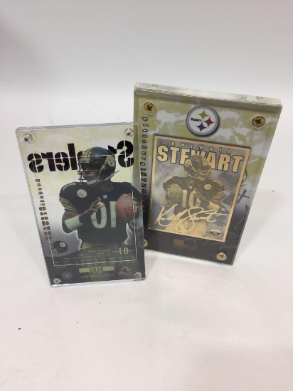 1998 NFL Kordell Stewart 24K Gold Metal and 24k Signature Collectible 2 Card Limited Edition Set