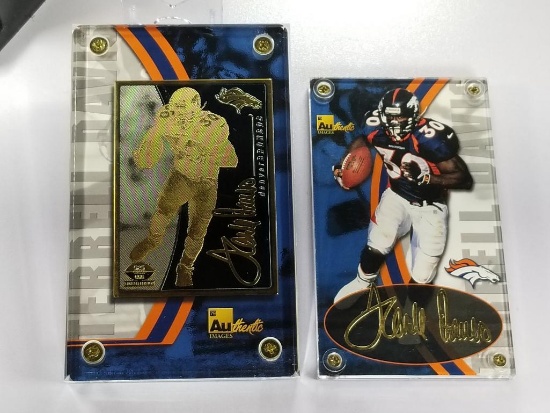 1999 NFL Terrell Davis 24K Gold Metal and 24k Signature Collectible Card Limited Edition Set