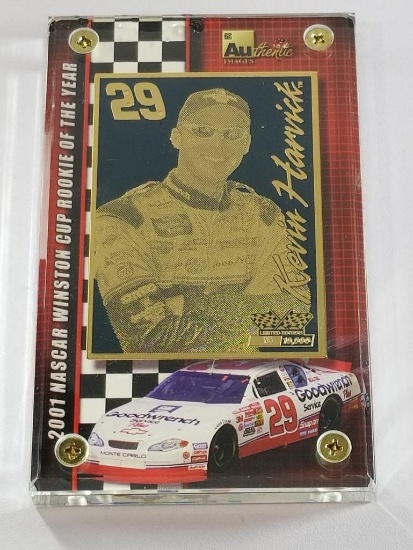 2002 Kevin Harvick 24k Gold Metal Collectible card Winston Cup RoY Limited Edition