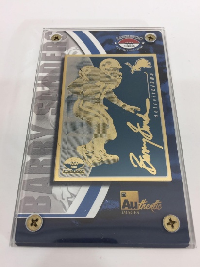 NFL Barry Sanders 24k Gold Card Record Breakers Limited Edition 357/600