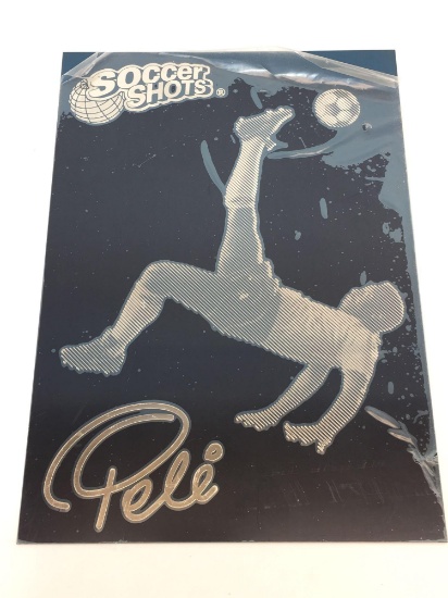 Pele Soccer Shots LE Silver Collectible Gallery Piece w/ Silver Signature --Production PROOF