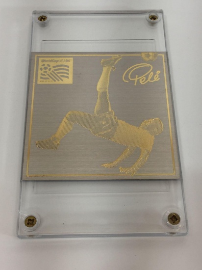 Pele Reverse Kick FIFA World Cup USA 1994 Limited Edition 24k Gold-Silver Card Production Proof