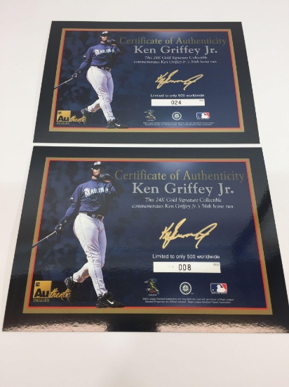 MLB Ken Griffey Jr. 56th Home Run 24k Gold Signature STANDEE CERT Collectible 2 Units-- LE 8, 24