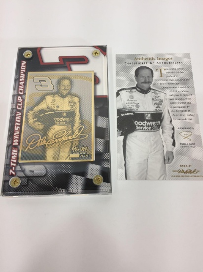 NASCAR 2001 Dale Earnhardt 7x Winston Cup Champ 24k Gold & Silver Card Limited Edition 9 of 33,333