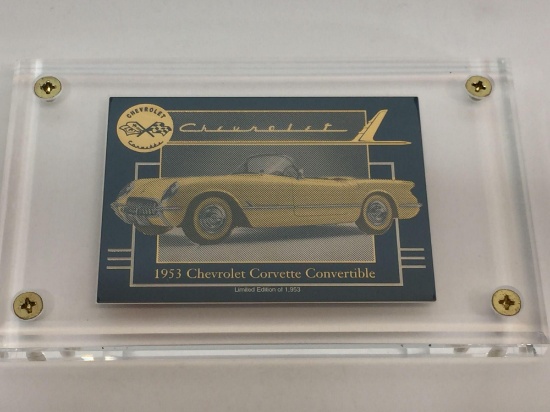 1953 Chevrolet Corvette Convertible - 24k Gold & Silver Commemorative Card -Production PROOF 6