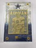 1998 NFL Dallas Cowboy Troy Aikman 24K Gold Metal Collectible Card Limited Edition Number 439 of 750