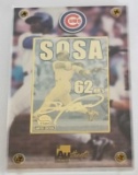 1998 MLB Sammy Sosa Home Run Record Breaker 24K Gold Metal MINI Collectible Card LE # 967/2,500