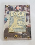 1998 MLB Sammy Sosa 62 Home Run Record Breaker 24K Gold Metal MINI Collectible Card LE # 965/2,500