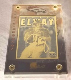 1998 NFL John Elway Super Bowl MVP 24k Gold Metal Collectible Card Limited Edition Number 384/750