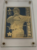MLB 1999 Mark McGwire 70 Home Runs Collectible 24k Gold & Silver ERROR Card
