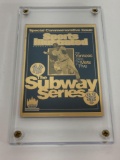 MLB 2000 Derek Jeter Sports Illustrated Subway Series Collectible 24k Gold & Silver ERROR Card