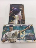 MLB 1999 Randy Johnson Gold Signature & 2001 World Series MVP Gold Signature 2-Card Set