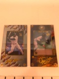 MLB 1998 Tony Clark Gold Prospect & Roberto Alomar Team Gold - 24k Gold Sigature 2-Card Set