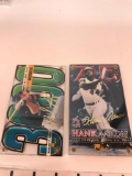 MLB 1999 Hank Aaron 715 Home Runs & Wade Boggs 3000 Hits 24k Gold Signature 2-Card Set