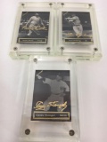 1993 Spectrum 24k Gold Signature Yankees Ruth, Stengal, Gehrig Limited Edition Cards - Set of 3