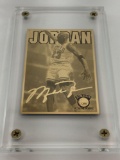 2017 NBA Michael Jordan Dunking 24k Gold Limited Edition Card Production PROOF