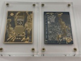 NBA Michael Jordan Career & 1985 RoY Gold 2-Card Production Proof Set