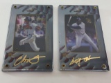 MLB 1998 Tony Clark & Chipper Jones 24k Gold Signature Cards - Set of 2 Production PROOFS