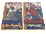 MLB 1998 Juan Gonzalez & Ivan Rodriguez 24k Gold Signature Cards - Set of 2 Production Proofs
