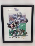 1999 NFL Warner Bros. Looney Tunes & Eddie George Super Bowl - 22x17.5in Framed Lithograph