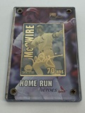 MLB 1998 Mark McGwire 70 Home Runs Limited Edition 24k Gold & Silver MINI-Card Production PROOF 1