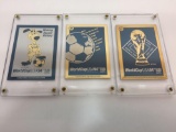 FIFA World Cup USA 1994 Limited Edition 24k Gold & Silver 3-Card Set-- Prouction PROOFS