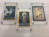 FIFA World Cup USA 1994 Limited Edition 24k Gold & Silver Collectible 3-Cards Set-- Prouction PROOF